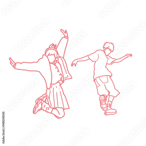 vector set of modern dancers and their elbows too- breakdance decoration vector collection, modern dancing illustration set.