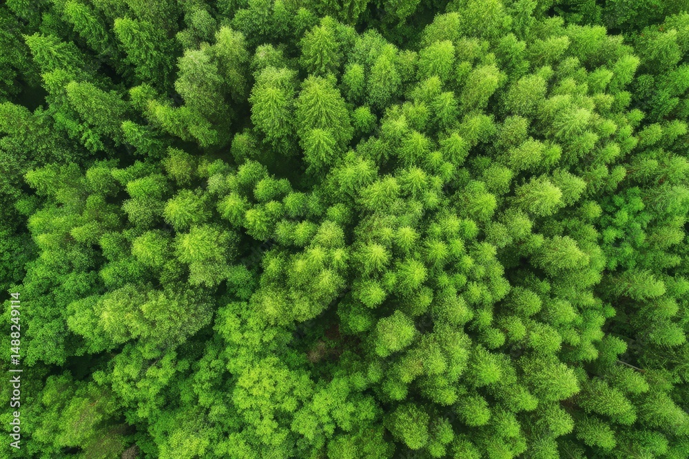 Fototapeta premium Aerial View of a Dense Forest