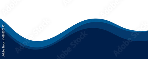 Blue Curved Abstract Business Background with White Space for Corporate Banner or Presentation	