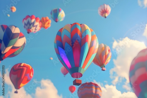 Colorful Hot Air Balloons: Capture the joy and vibrancy of a hot air balloon festival, where a myriad of colors fills the sky