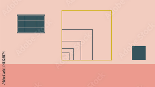 Minimal Abstract Geometric Design with Squares