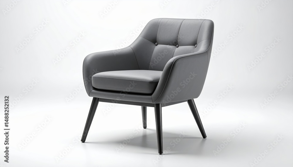 Stylish grey chair with black accents, comfortable seating for modern spaces modern Stylish grey chair with black accents, comfortable seating for modern spaces modern