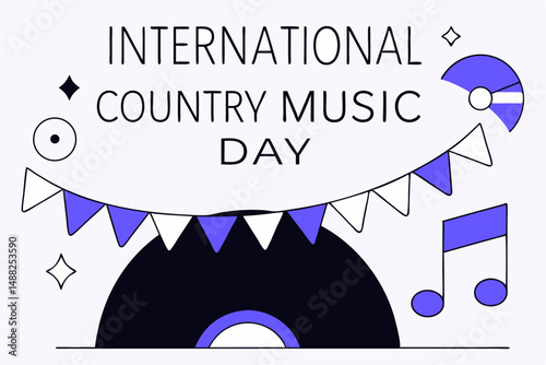 Creative Illustration Depicting Country Music with Distinctive Artistic Elements