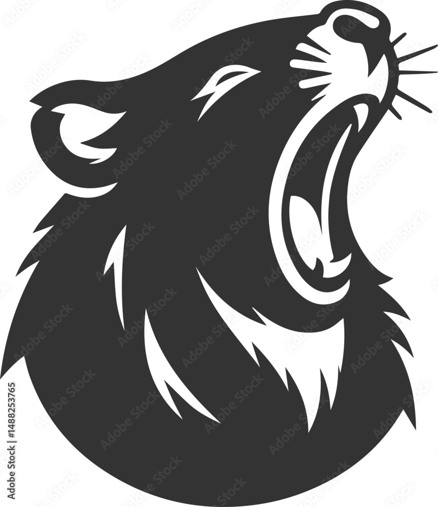 Obraz premium Wild animal vector silhouette wombat black drawing