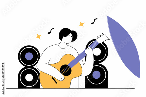 Vibrant Graphic Design Celebrating World Music Day with Artistic Flair