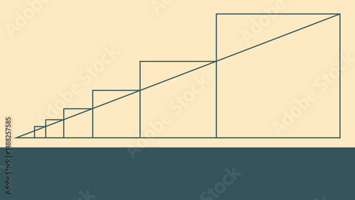 Abstract Geometric Artwork Ascending Rectangle
