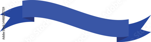 Flat Blue Ribbon Banner Icon – Vector Decorative Labels and Badges