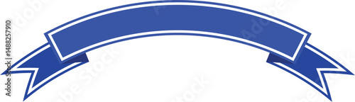 Flat Blue Ribbon Banner Icon – Vector Decorative Labels and Badges