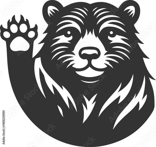 Wild animal vector silhouette wombat black drawing