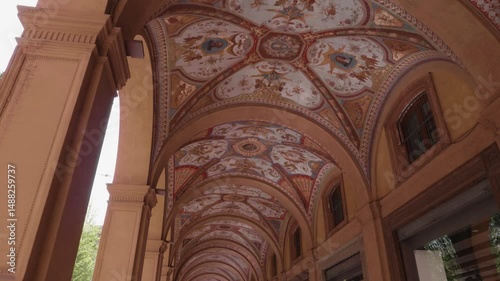  Beautiful artwork in one of the famous Porticoes, Bologna, Italy