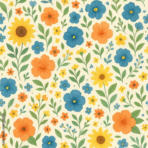 Wallpaper Mural 꽃무늬 패턴 Torontodigital.ca