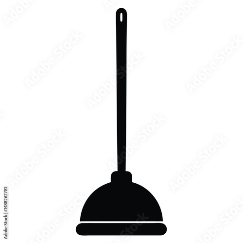 cleaner element isolated toilet plunger on white background  