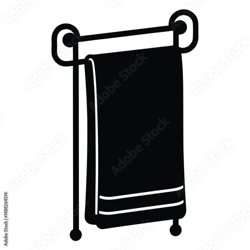 cleaner element isolated towel rack on white background  