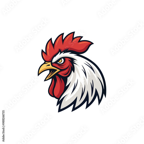Wallpaper Mural Chicken rooster head mascot Hen silhouette isolated on white background. Vibrant Rooster Logo Collection, chicken head. Chicken head design vector art, chicken animal vector illustration Torontodigital.ca