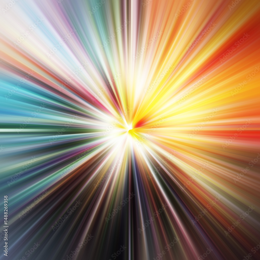 Fototapeta premium Colorful zoom motion effect. Abstract background. Color lines. Colored texture backdrop and banner. Multi color gradient pattern and textured wallpaper.