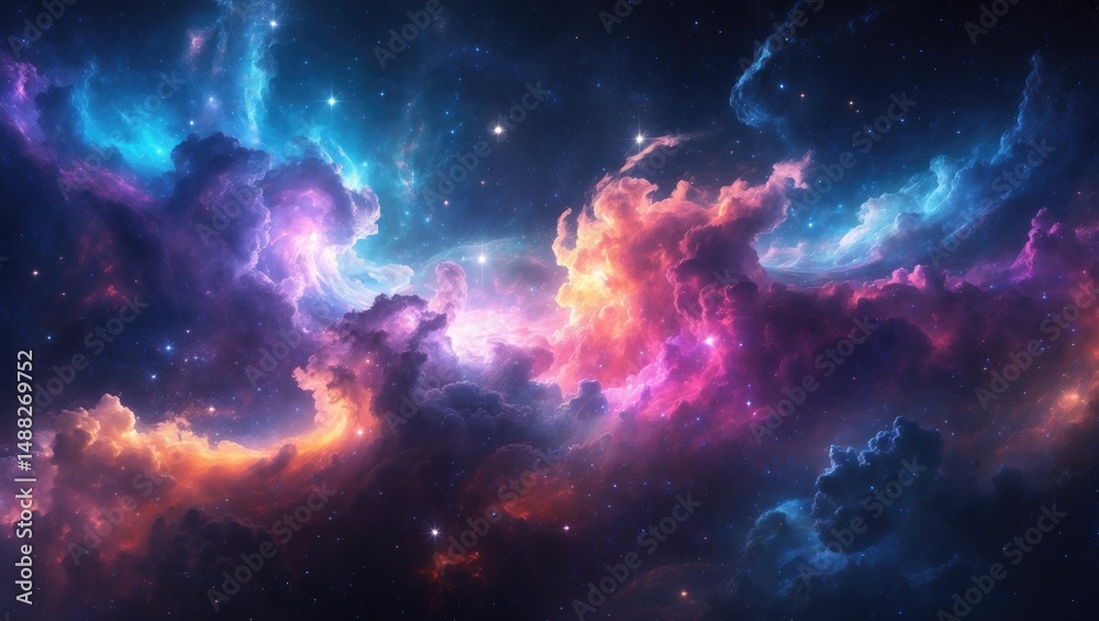 Fototapeta premium Modern galaxy backdrop featuring a lively design