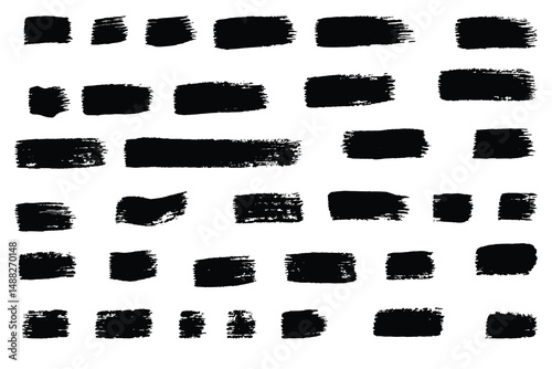 Black paint brush. Grunge texture stroke line. Brushstroke graphic Vector illustration