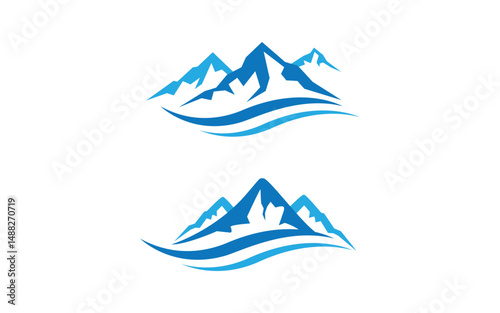 Mountain Hill icon Logo illustration design Template v.20