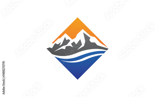 Mountain Hill icon Logo illustration design Template v.19