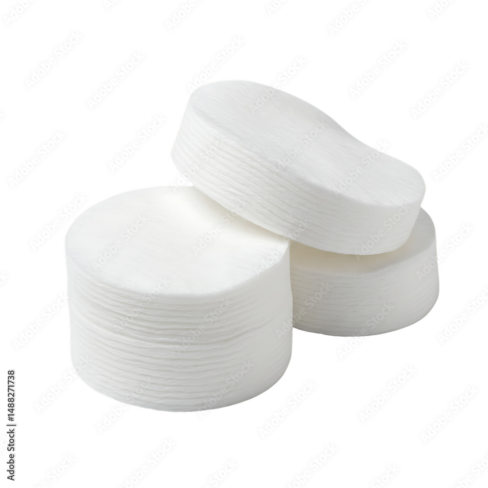 Obraz premium Soft, absorbent cotton rounds perfect for makeup removal, skincare routines, and gentle cleansing