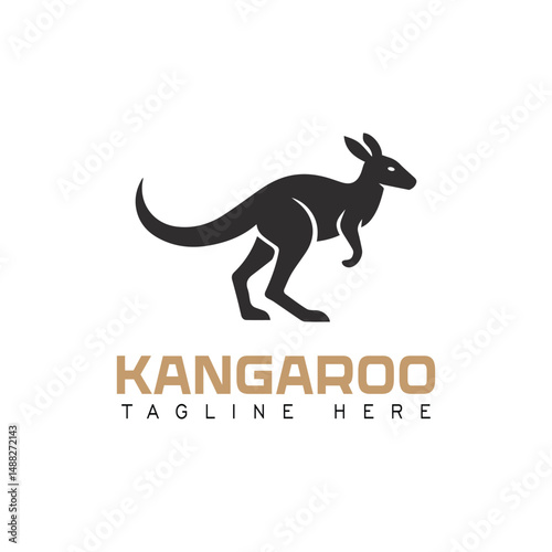 Sleek Kangaroo Logo Design – Black Minimal Vector Emblem, Modern Australian Wildlife Symbol for Branding, Eco Labels and Print Use