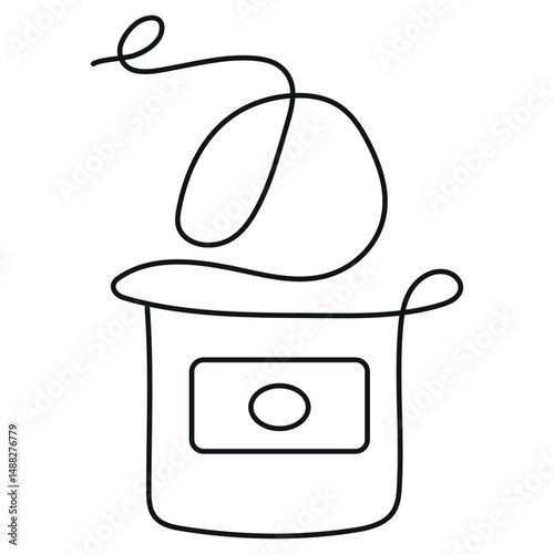 coffee grinder icon for grinding coffee beans to prepare different types of coffee in line art style, for logos and other designs