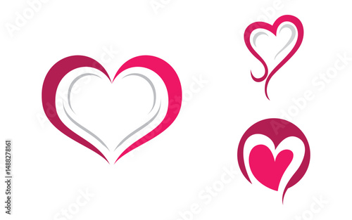Love care adoption group network and social logo design v.2