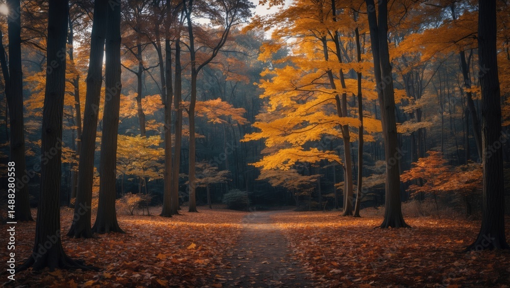 Fototapeta premium Autumnal Views from a Hiking Path
