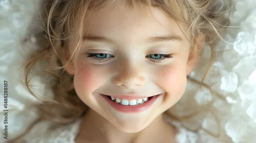 Ethereal portrait of a curious child in a white dress Ethereal portrait of a curious child in a white dress