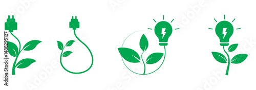  green energy and sustainability symbol set eps 10 