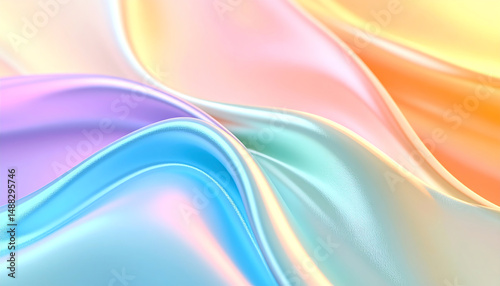 Wallpaper Mural Soft, flowing fabric in pastel colors creates a serene and calming visual, evoking a sense of tranquility and elegance Torontodigital.ca