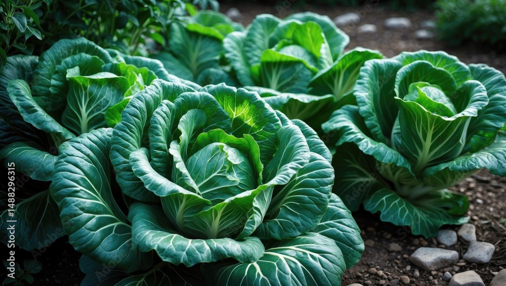Obraz premium Cabbage plants thriving in the garden