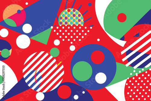 Abstract geometric composition in bright colors suitable for graphic design projects