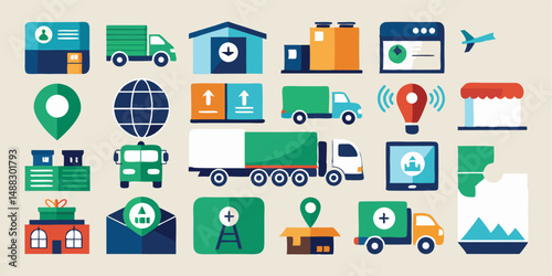 Secure Banking Icons in Solid Vector