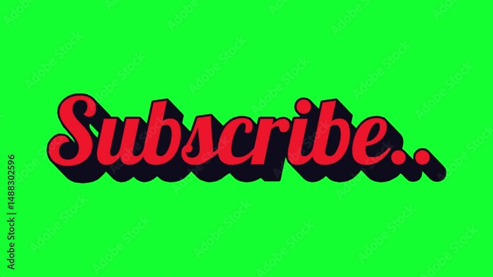 Subscribe green screen animation effect for video editing subscribe button free use