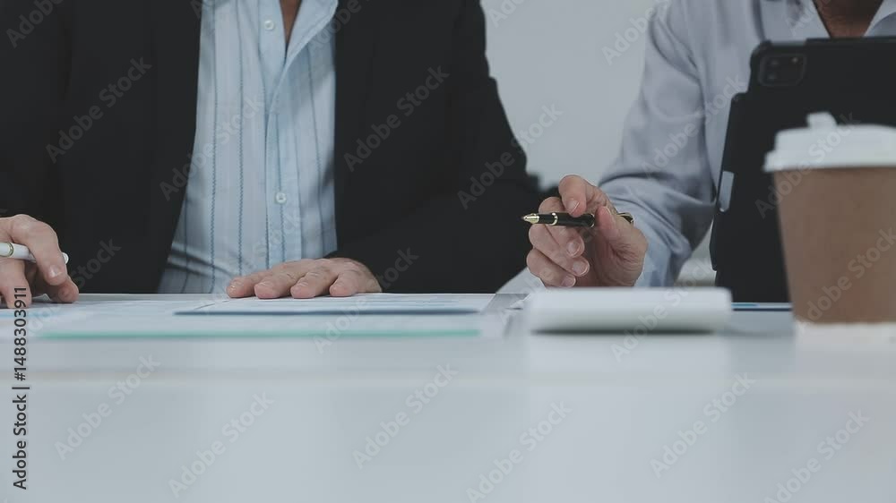Accounting company provide finance and taxation planning for profitable cash flow, Auditor and accountant team working in office, analyze financial data and accounting record with calculator.Insight