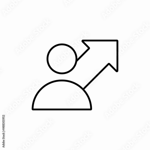 User profile arrow direction icon vector sign