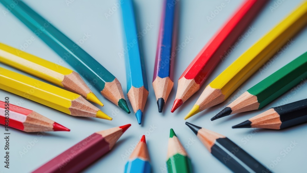 Fototapeta premium Isolated pencil color on white background. Concept of preschool education