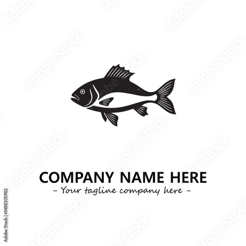Fish silhouette logo company design vector illustration