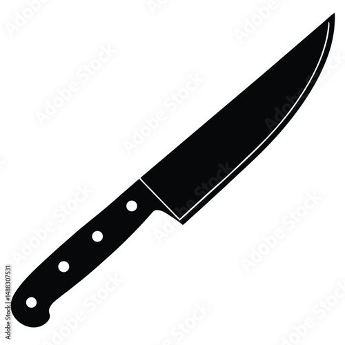 butcher element isolated boning knife on white background