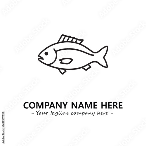 Fish silhouette logo company design vector illustration