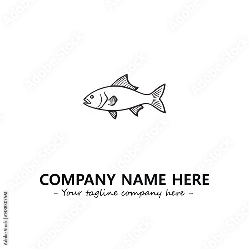 Fish silhouette logo company design vector illustration