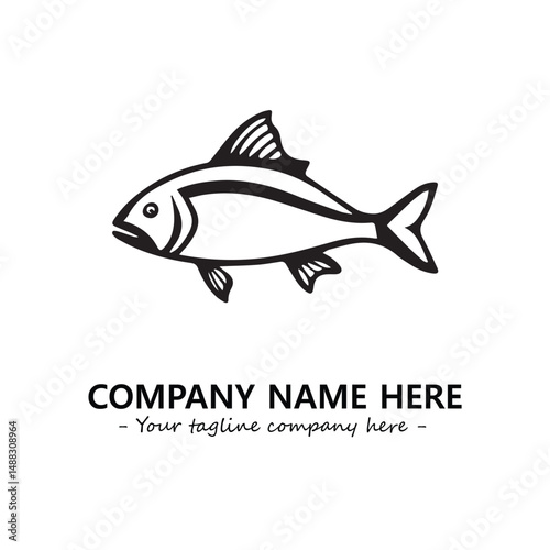 Fish silhouette logo company design vector illustration