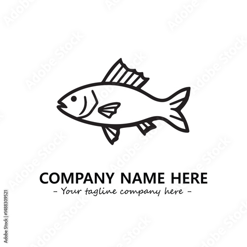 Fish silhouette logo company design vector illustration