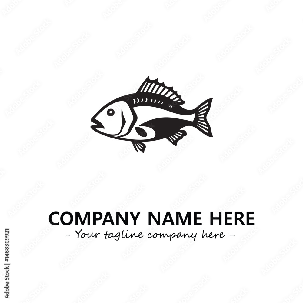 Obraz premium Fish silhouette logo company design vector illustration