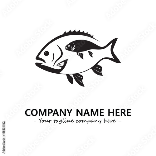 Fish silhouette logo company design vector illustration