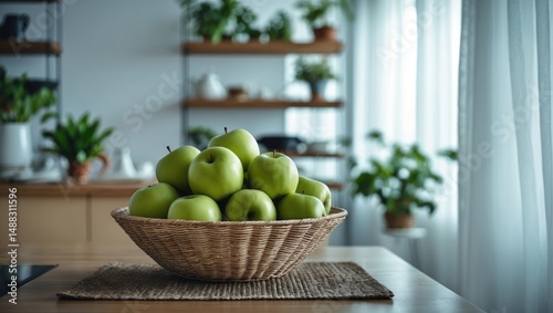 Wallpaper Mural Home interior featuring a wicker bowl of apples on the table Torontodigital.ca