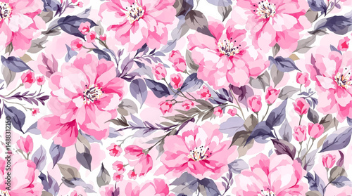 Light spring florals bordering a soft blank canvas with romantic appeal aesthetic