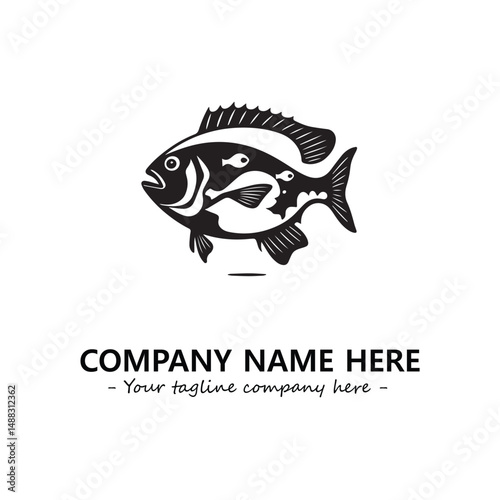 Fish silhouette logo company design vector illustration