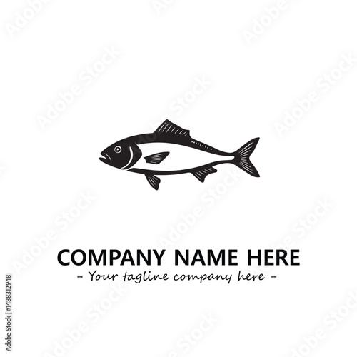 Fish silhouette logo company design vector illustration